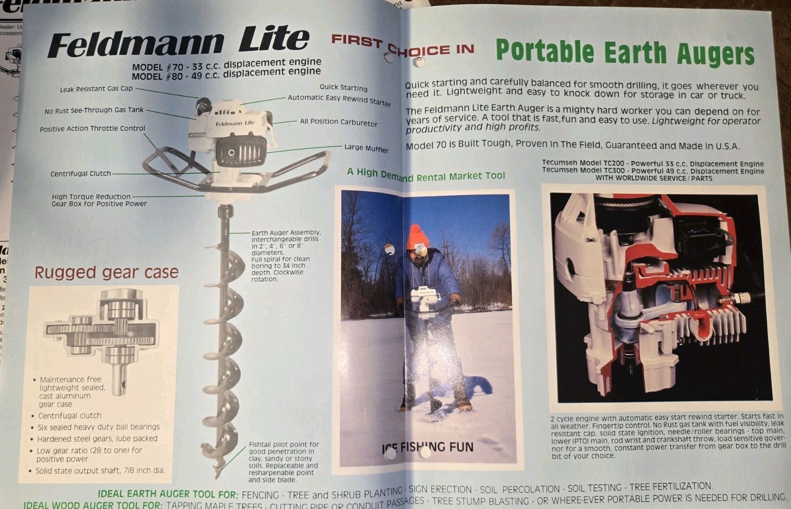3 1987 Feldmann AUGERS TURF CARE MACHINE Sales BROCHURES ORIGINAL!