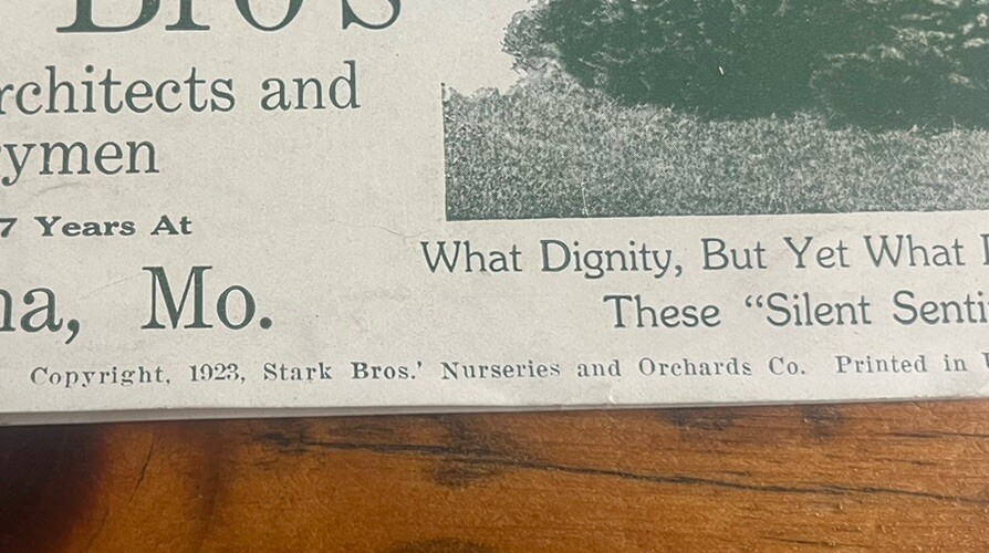 1923 Stark Brothers Advertising Nurseries Catalog Horticulture Since 1816 Rare