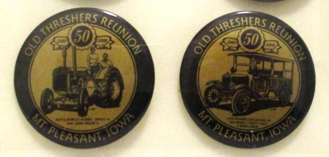 Old Threshesr Reunion Mt Pleasant IA Pinback Buttons 50th Anniversary Set 2001
