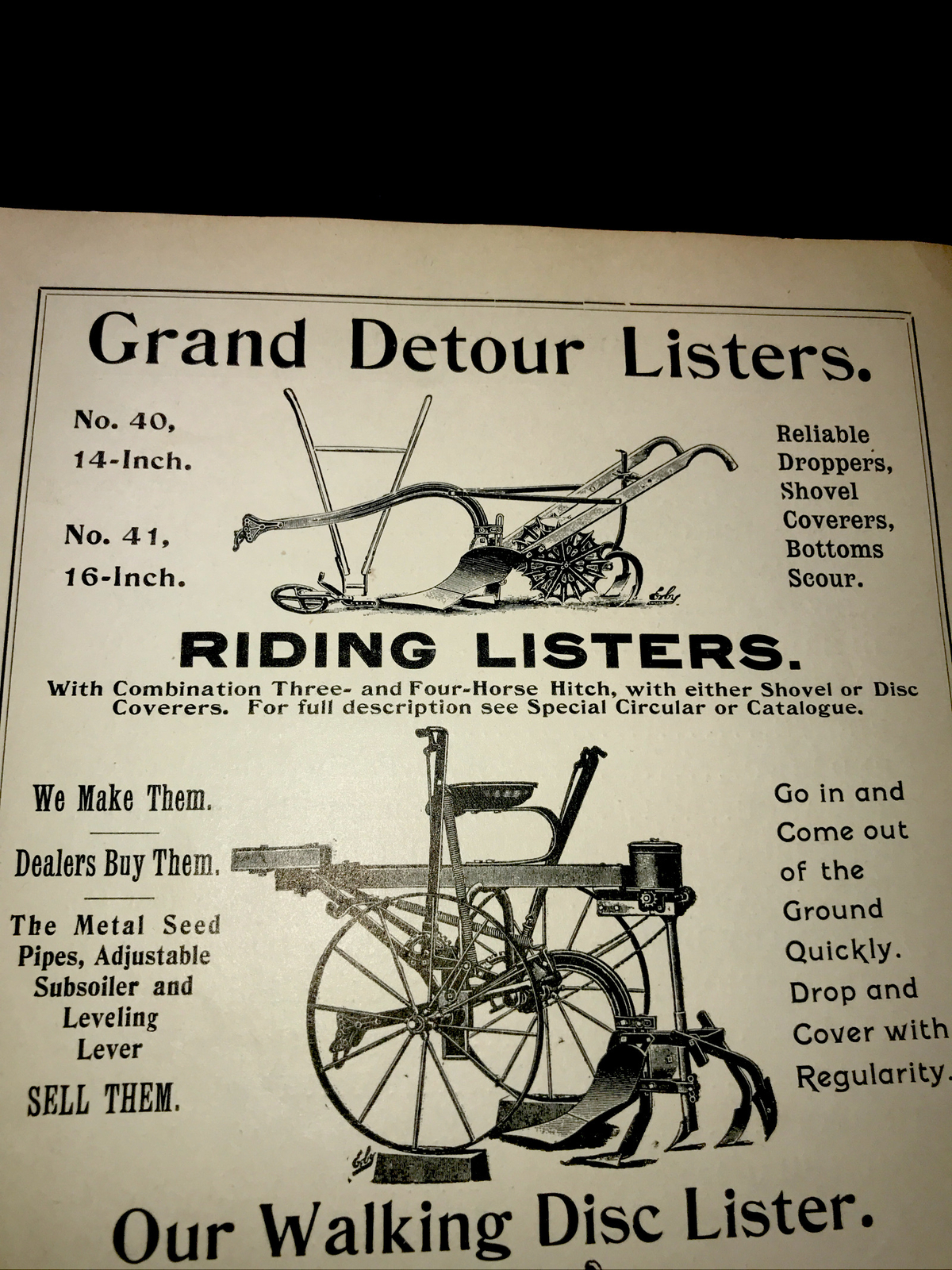 1898 Standard Implement Co Farm Advertising – Kansas City – Missouri