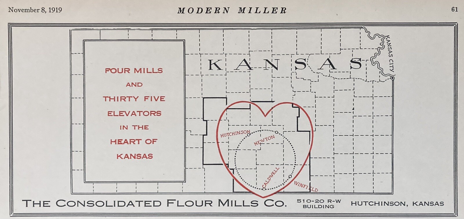 1919 AD.(XH23)~CONSOLIDATED FLOUR MILLS CO. HUTCHINSON, KS.