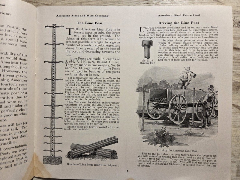 (2) 1913-14 American Steel Fence Posts Adv Catalogs American Steel & Wire Co