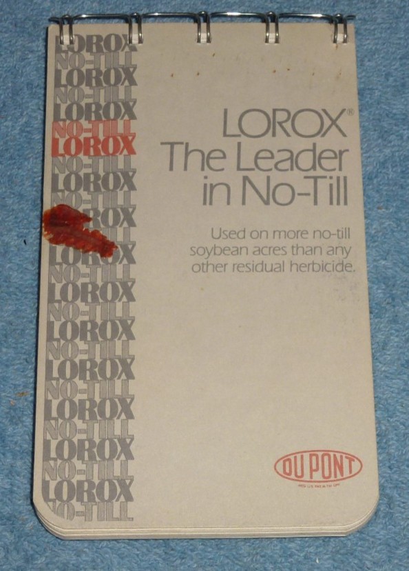 Vintage Dupont Lorox No-Till Soybean Herbicide Pocket Notepad Advertising Unused