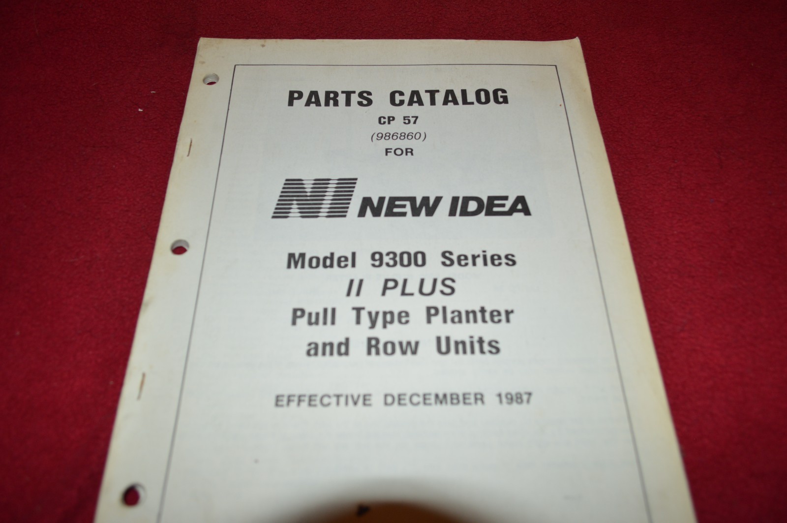 New Idea 9300 Series Planter Parts Book Manual MISC