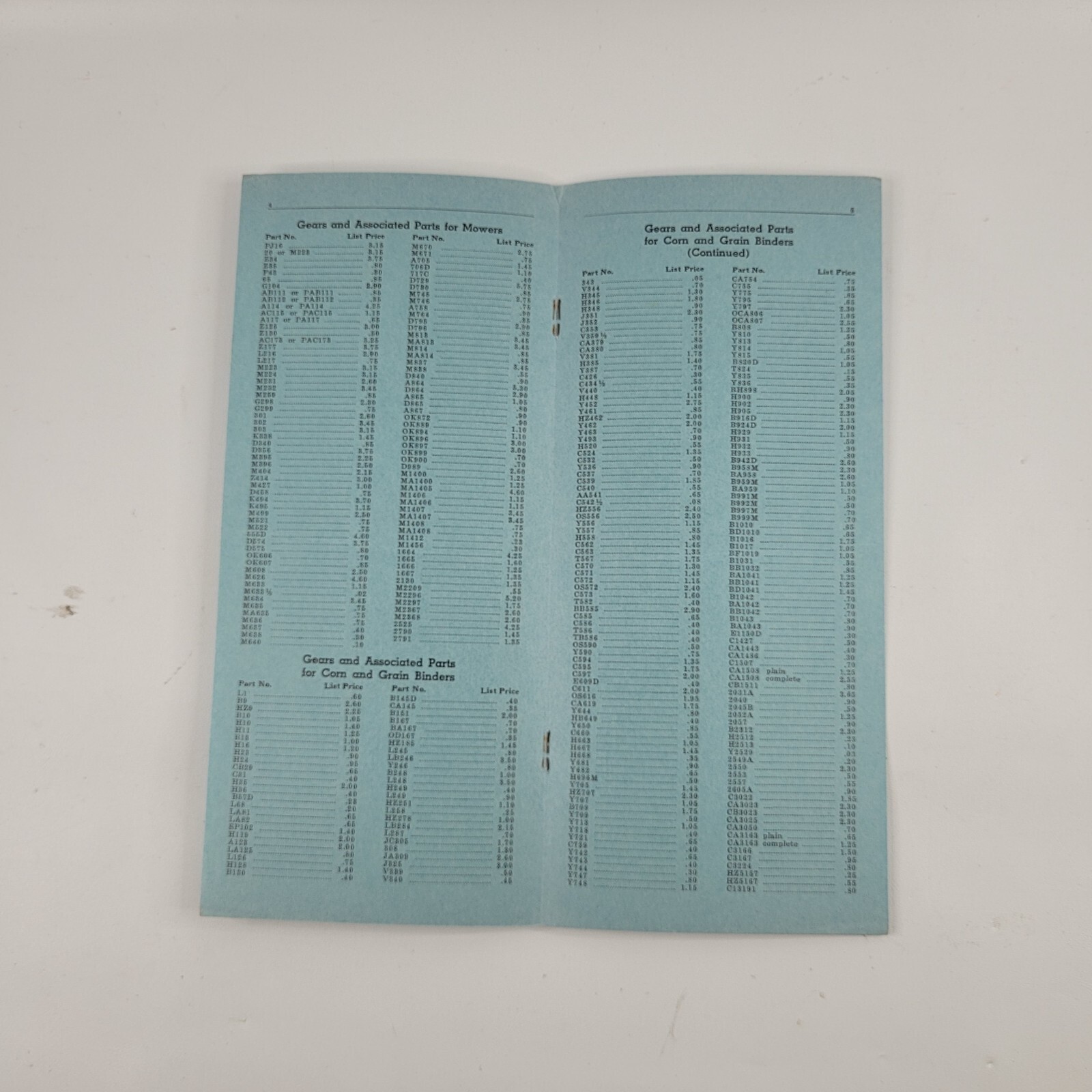 1939 Illinois Iron & Bolt Co. Mowers Blades Replacement Parts Price List Indy