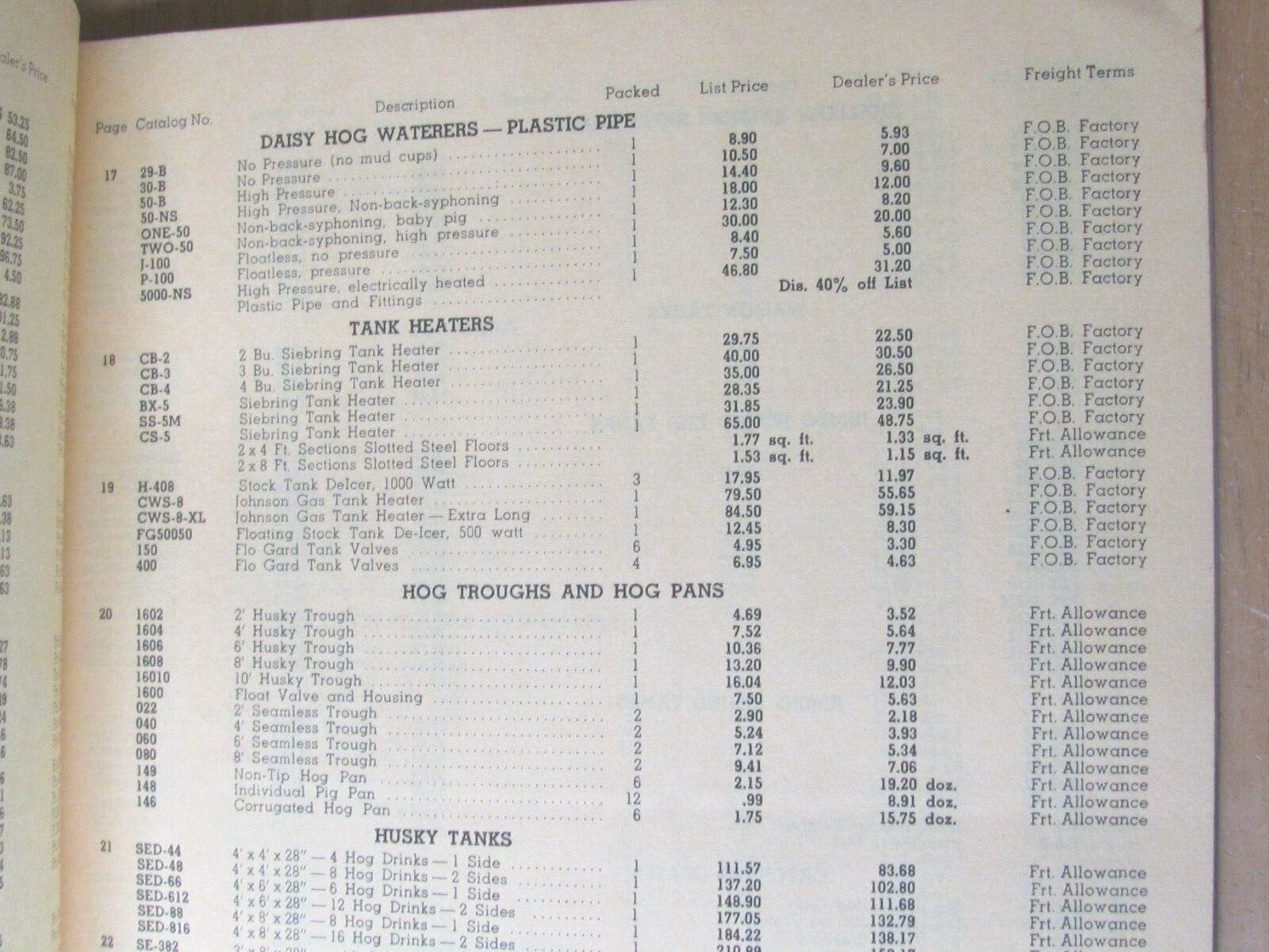 1965 SALES CATALOG BIG HUSKY CATTLE CHICKEN FARM EQUIPMENT KLEIN MFG BURLINGTON