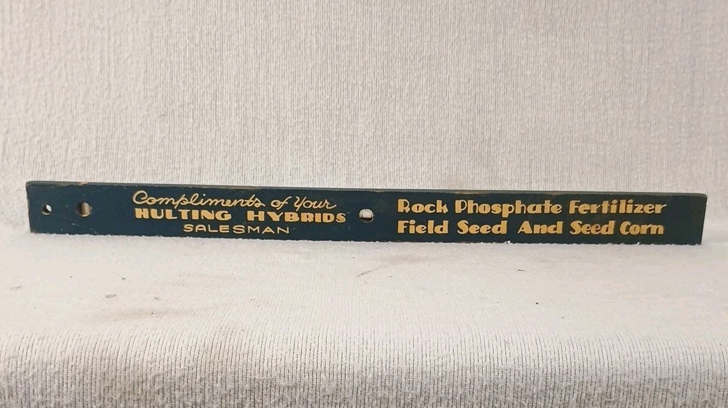 Hulting Hybrids Seed Corn Agriculture Advertising 18&Prime; Ruler Level Geneseo IL