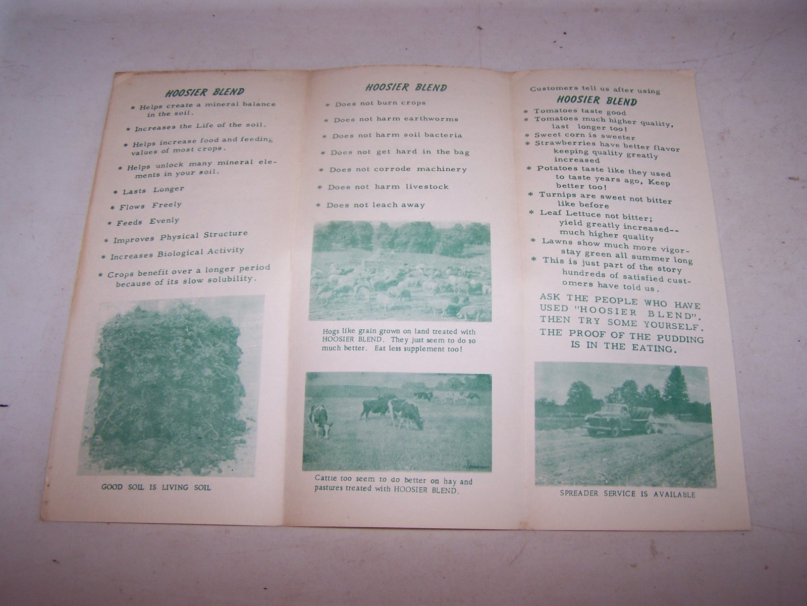HOOSIER SOIL SERVICE Terre Haute Clinton Indiana ELBERT PETE GOSNELL Fertilizer