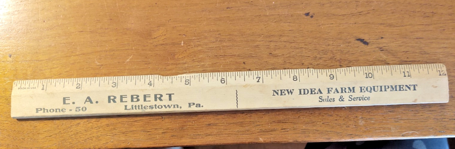 Vintage Agriculture advert. Ruler Littlestown PA Rebert , New Idea Farm Tractor
