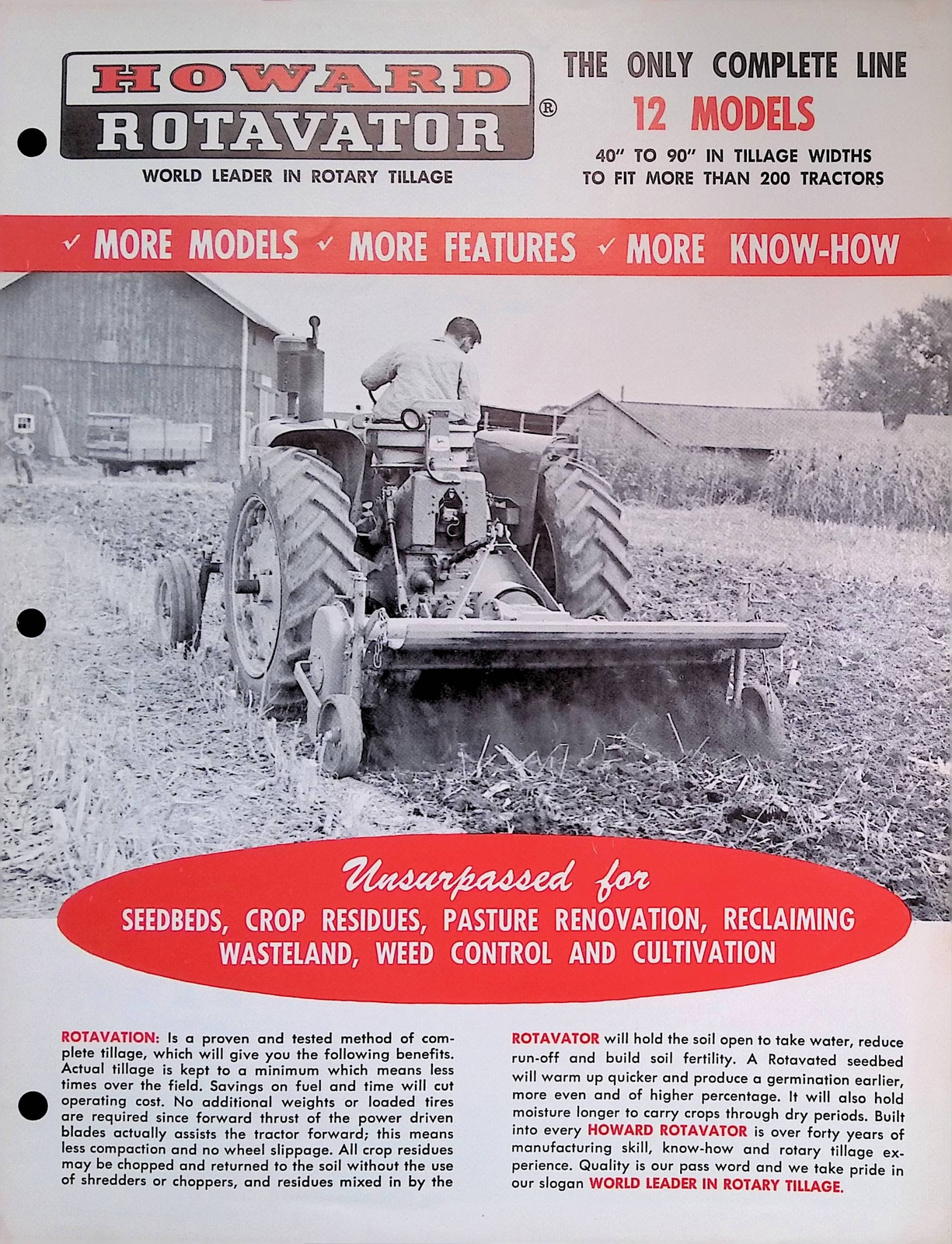 Vintage Farm Brochure Howard Rotavator The Only Complete Line of 12 Models