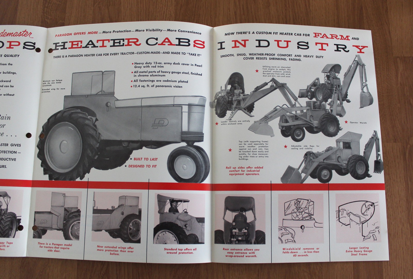 Vintage 1963 1964 Paragon Farm Tractor Heater Cab Top Brochure Garden Catalog