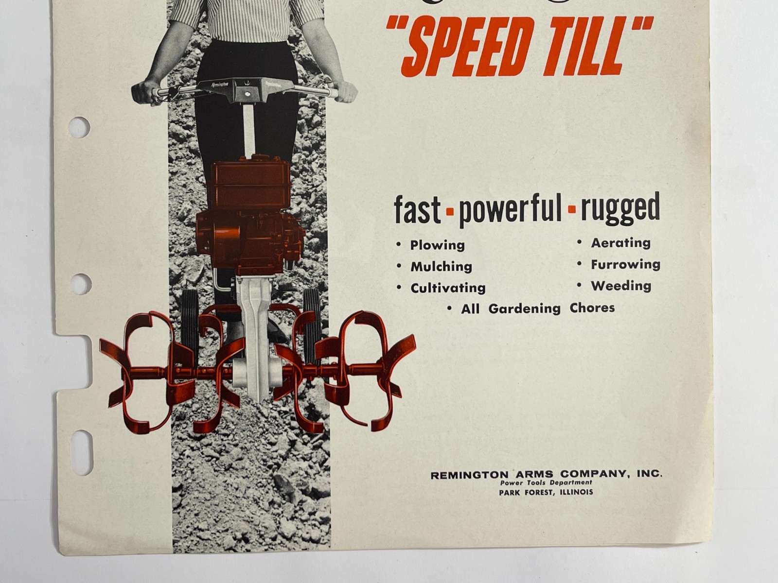 Original 1960s Remington Speed Till Rototiller Dealer Sales Brochure