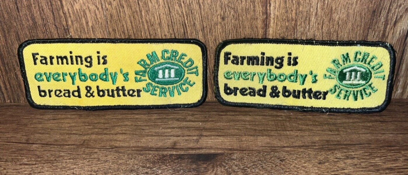 (Lot of 2) Farm Credit Service Patches Everybody&rsquo;s Bread & Butter 4.5&Prime; x 2&Prime;