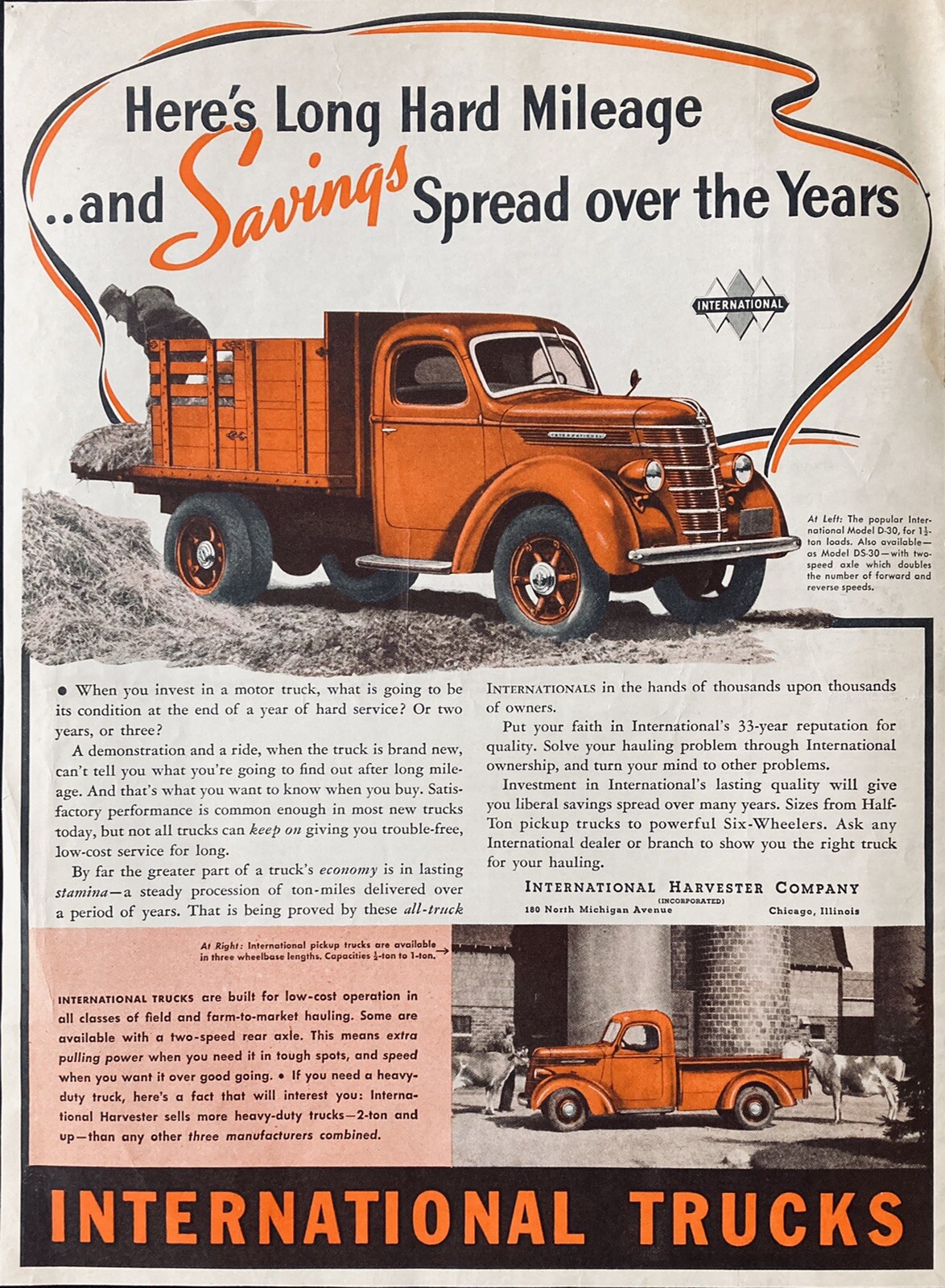 1939 AD.(XG12)~INTERNATIONAL HARVESTER CO. MODEL D 30 TRUCK
