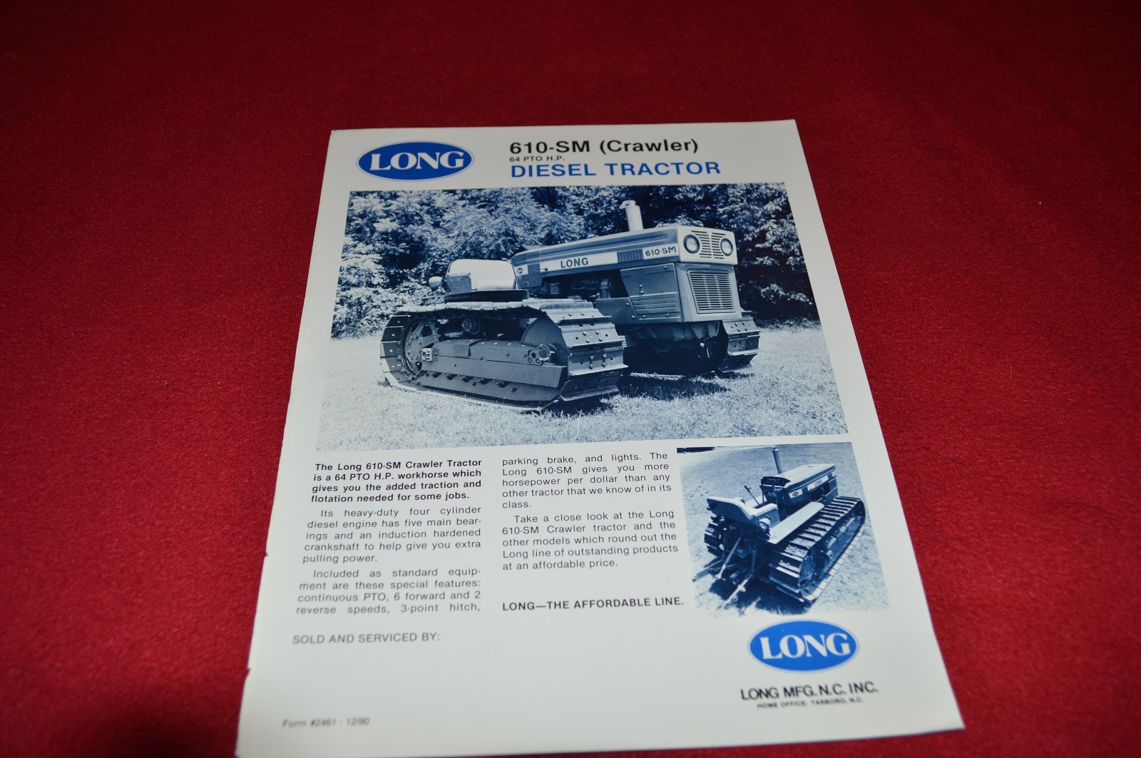 Long 610SM Crawler Tractor Dealers Brochure 2461 LCOH