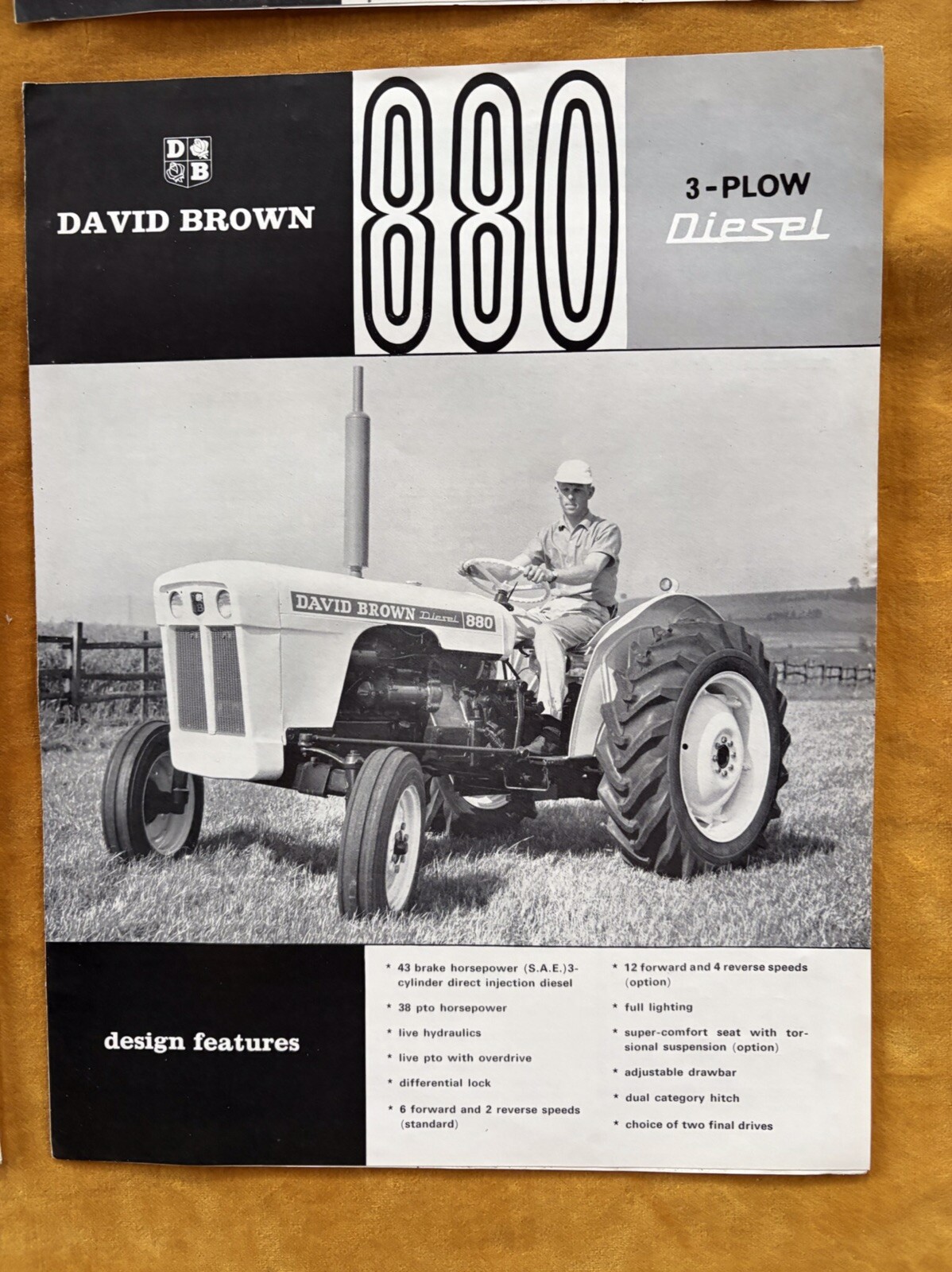 David Brown Diesel 990 880 Tractor Sales Brochure Lot of (4) 3-Plow 4-Plow
