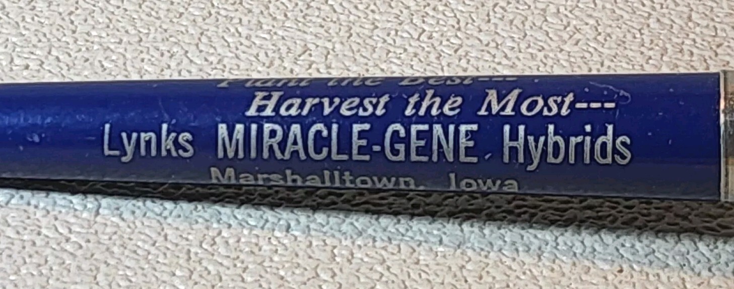 Vintage Advertising Pen ~ Lynks Miricale Gene Hybrid ~ Marshalltown, Iowa. AP-11