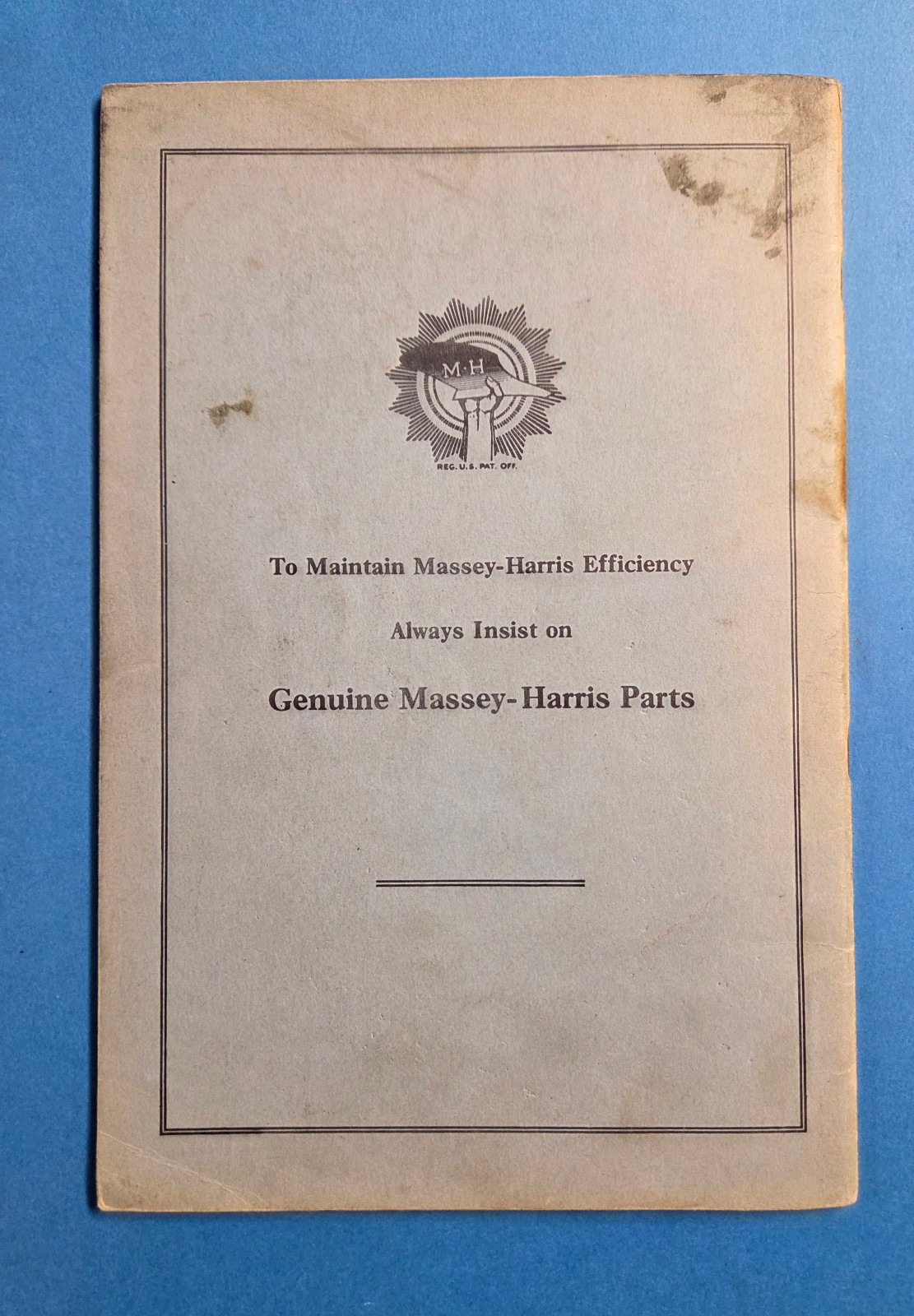 Vintage Manual Repair Parts List Massey Harris Model 25 Tractor 1938