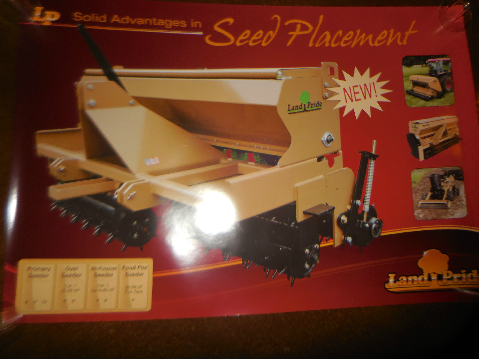 Original Land Pride Dealer Sales Poster Seed Placement Planters 24&Prime; X 36&Prime; NOS