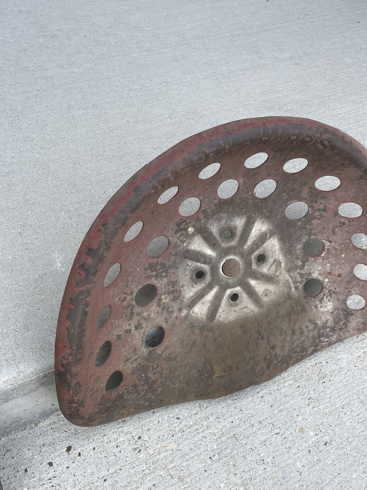 Vintage Massey Harris Tractor Seat Advertising Tin Embossed Massey Harris Parts