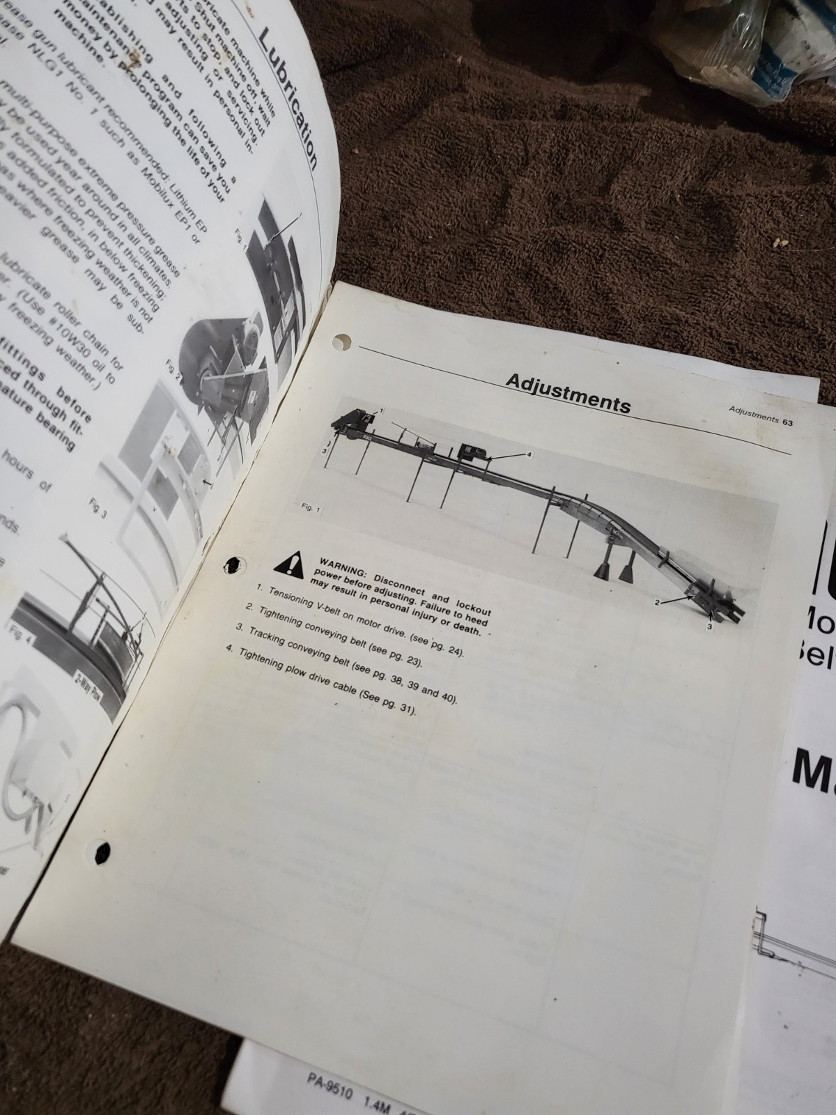 1990 Vintage Patz 8916 Barn Belt Feeder MANUALS Parts & Operators – Pound, WI.