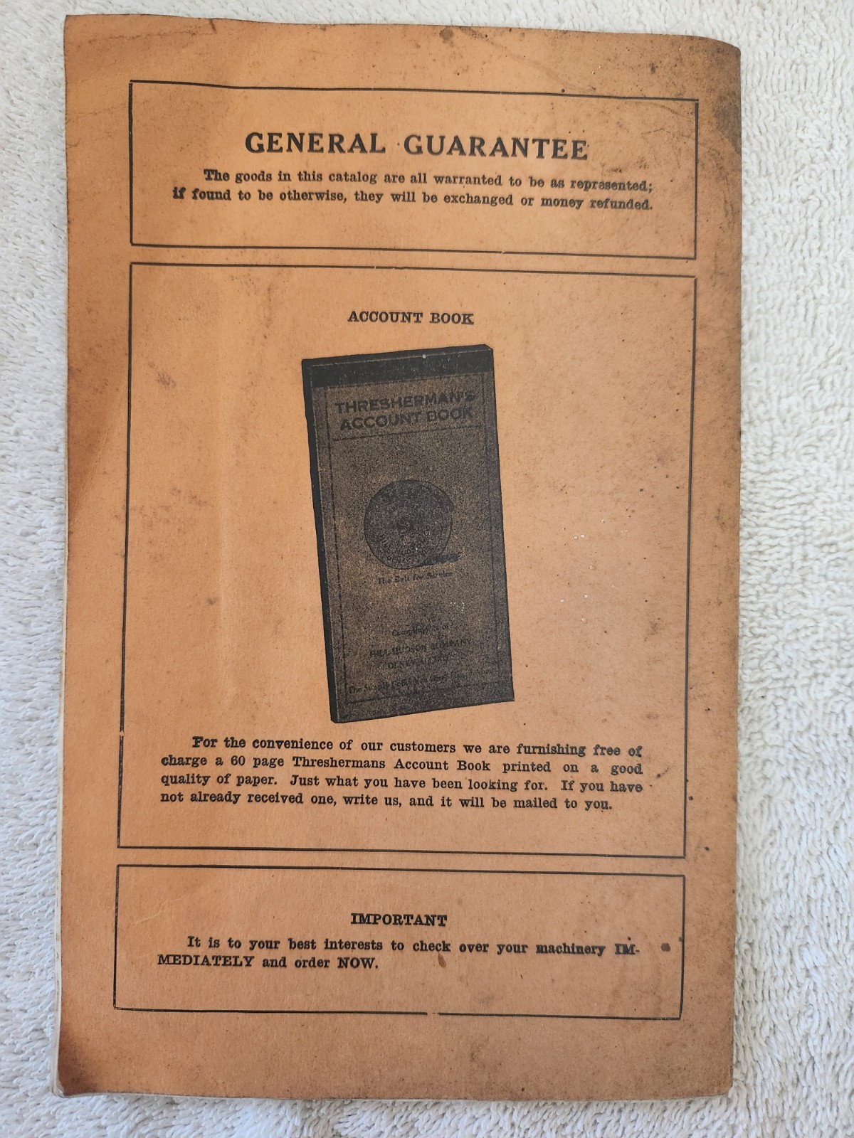 1938 Thresher & Mill Supply Catalog Hudson-Hill & Co. Olney,Illinois IL