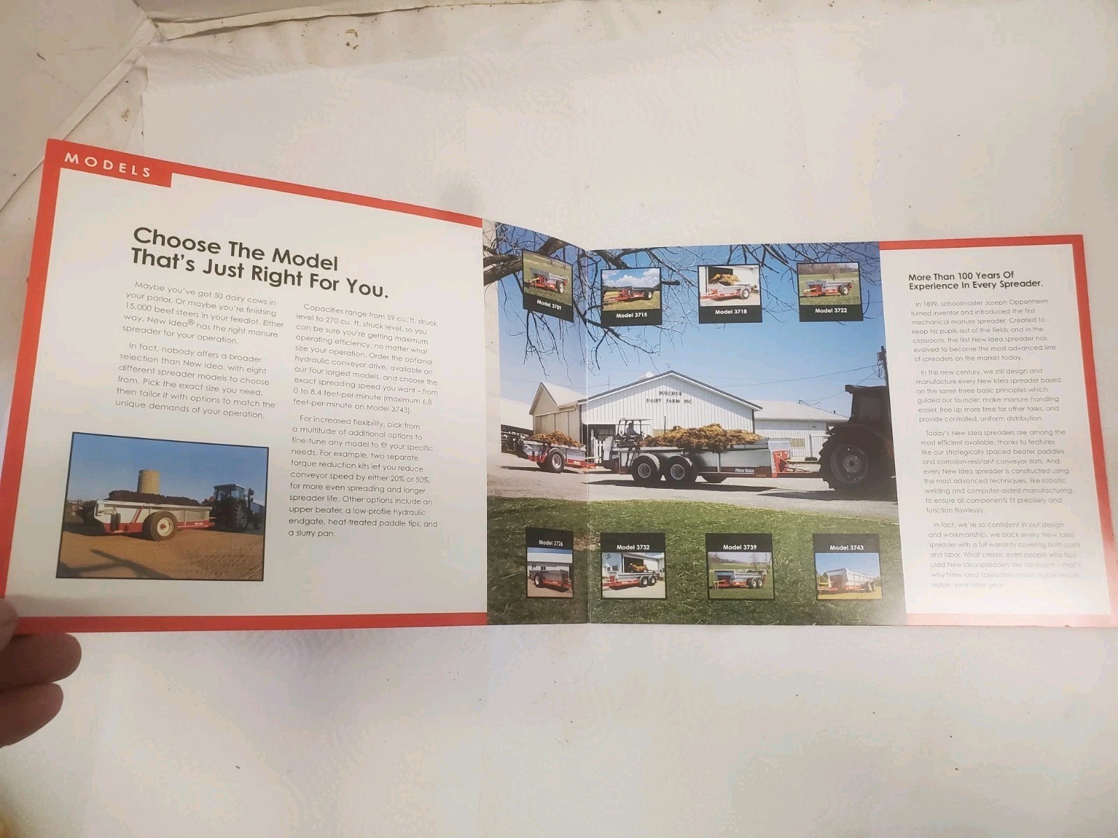 4 Page sales Brochure New Idea Manure Spreaders Agco 3732 Farm Livestock 2001