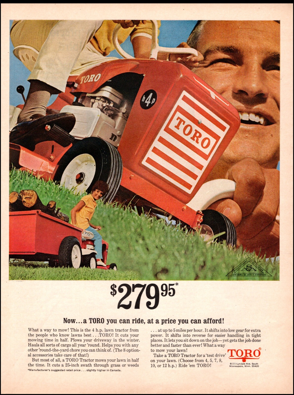 1967 vintage AD Now a TORO You Can Ride! New Toro Lawn Tractor 051623
