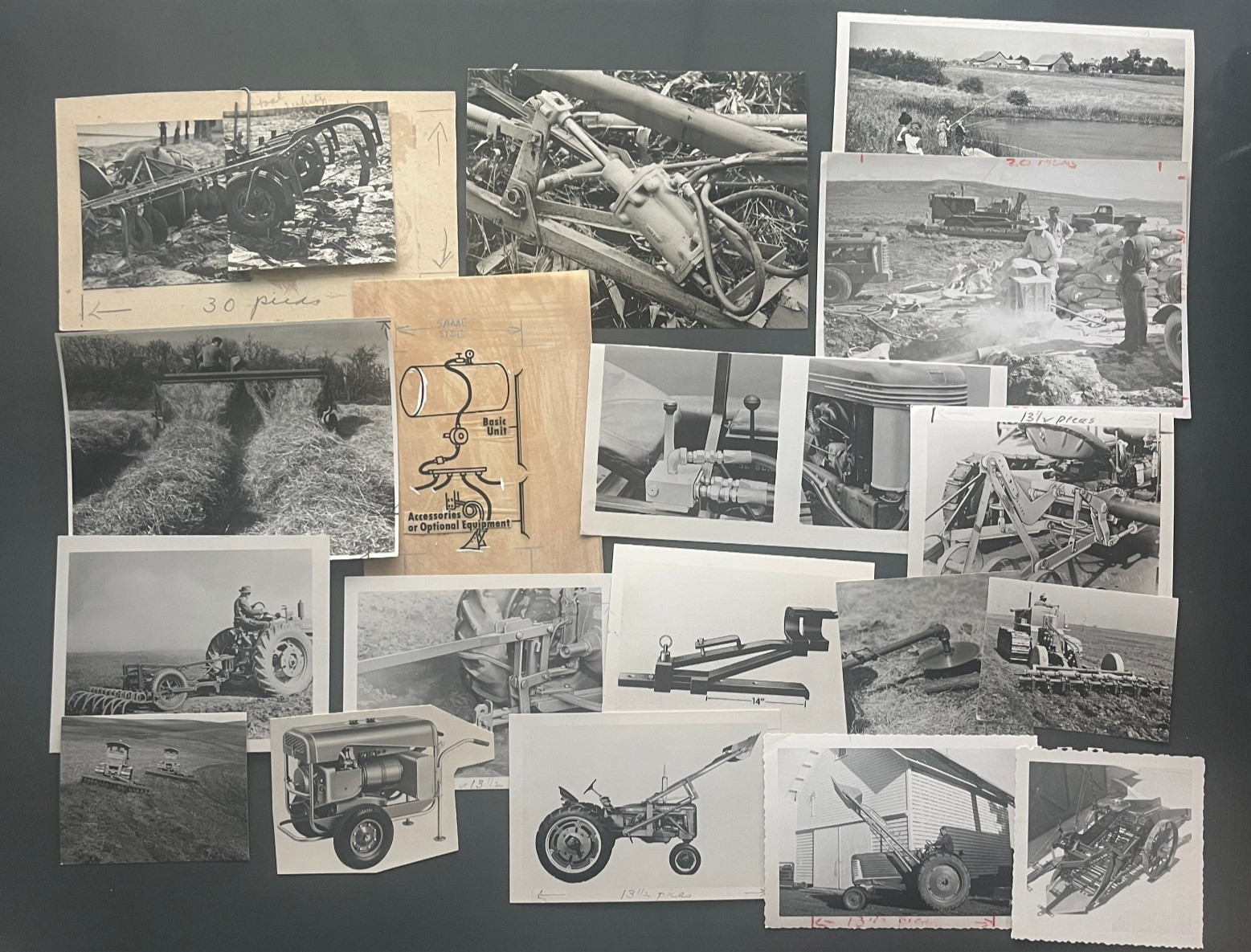 1950&rsquo;s TRACTORS, FARMING, INDUSTRIAL PHOTO LOT 75+ USED IN FARMING PUBLICATION