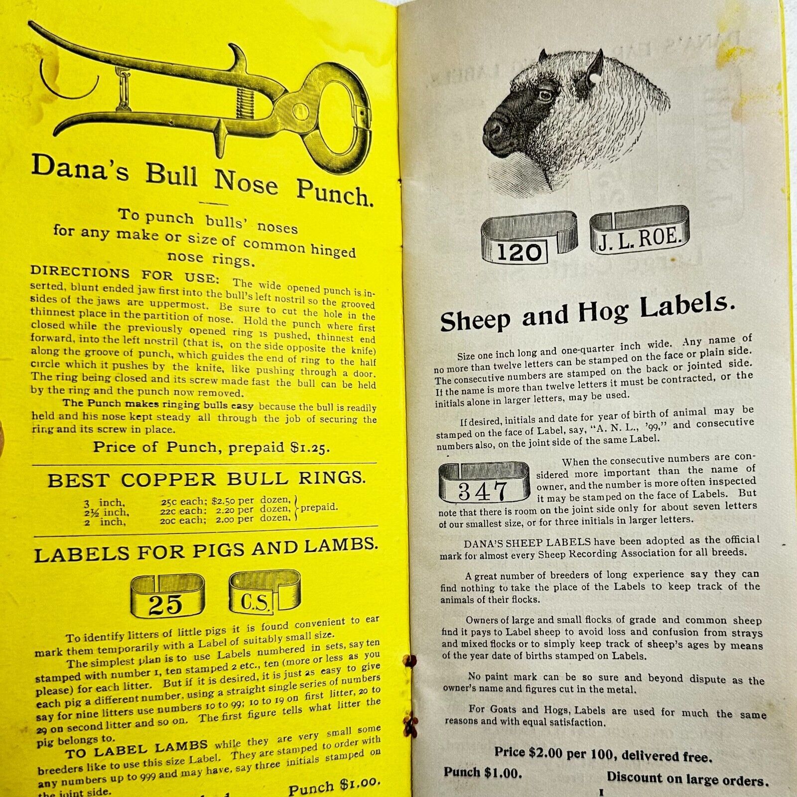 1900s R.H. Dana Stock Labels Catalog Breeder Memorandum Envelope WEST LEBANON NH