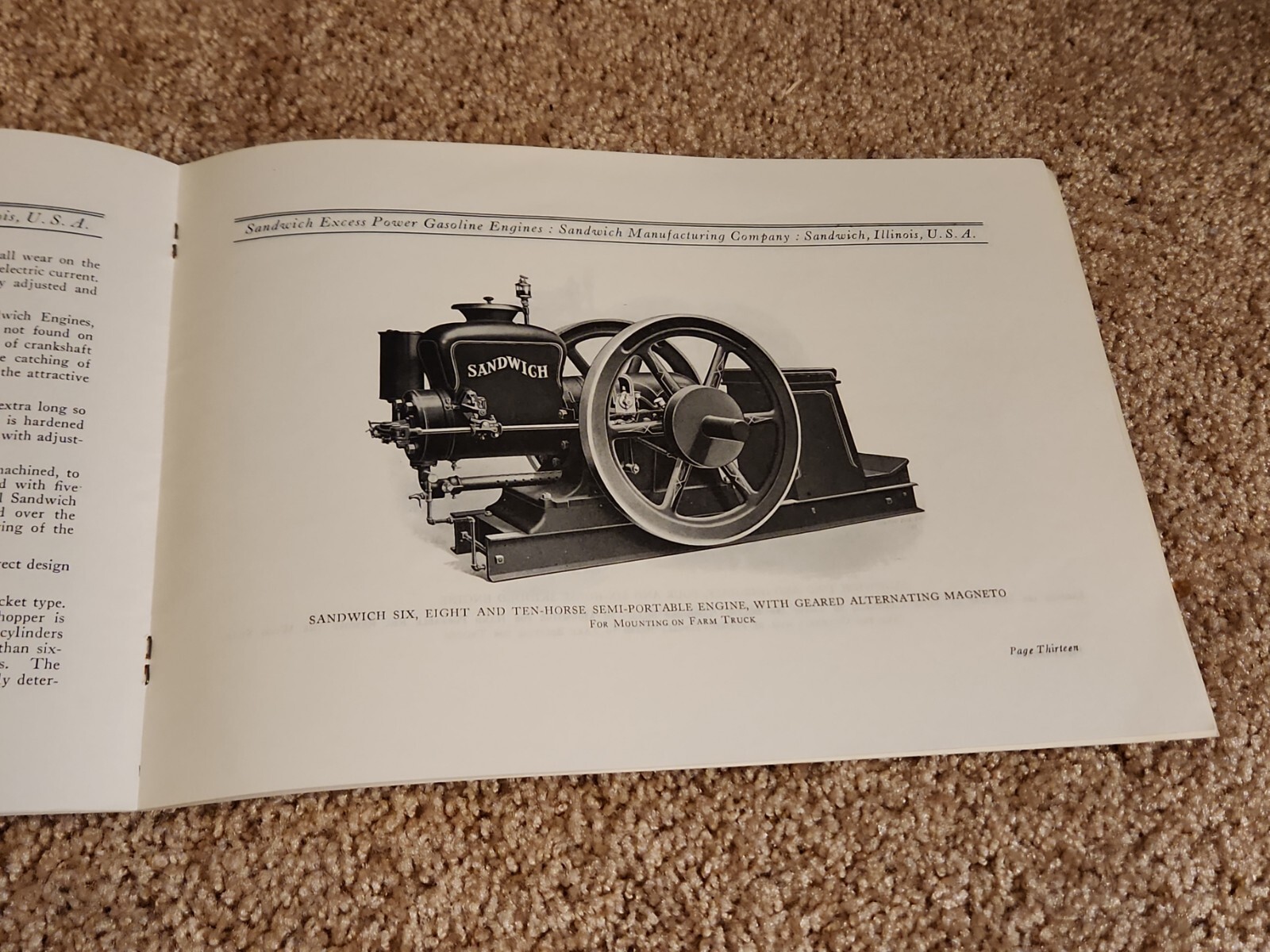 Sandwich Gasoline Hit Miss Engines Catalog Reprint
