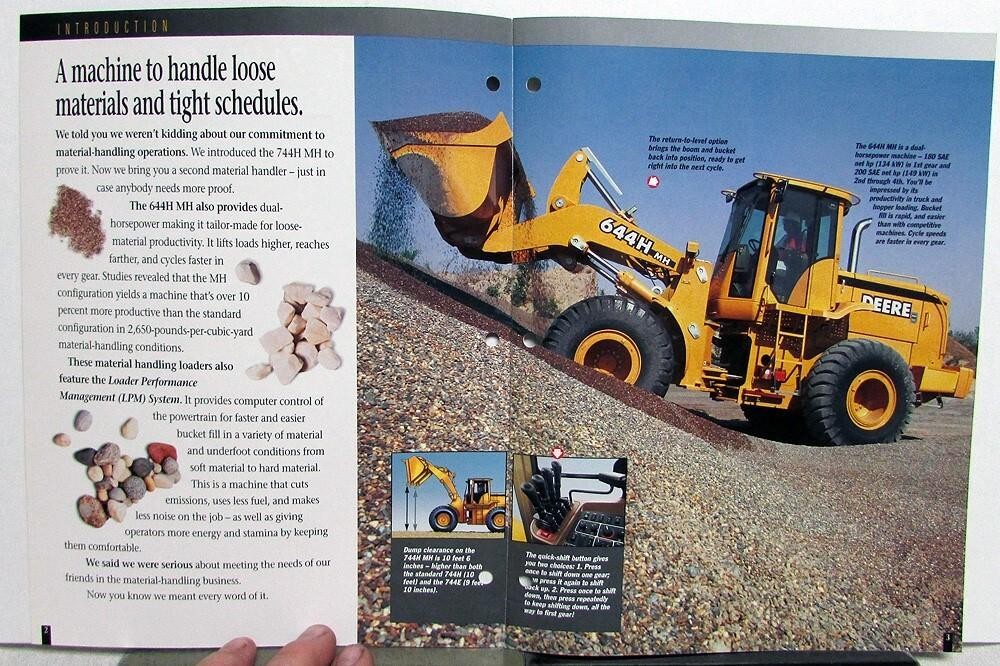 1999 John Deere 644H MH 744H MH Material Handler Specs Construction Brochure