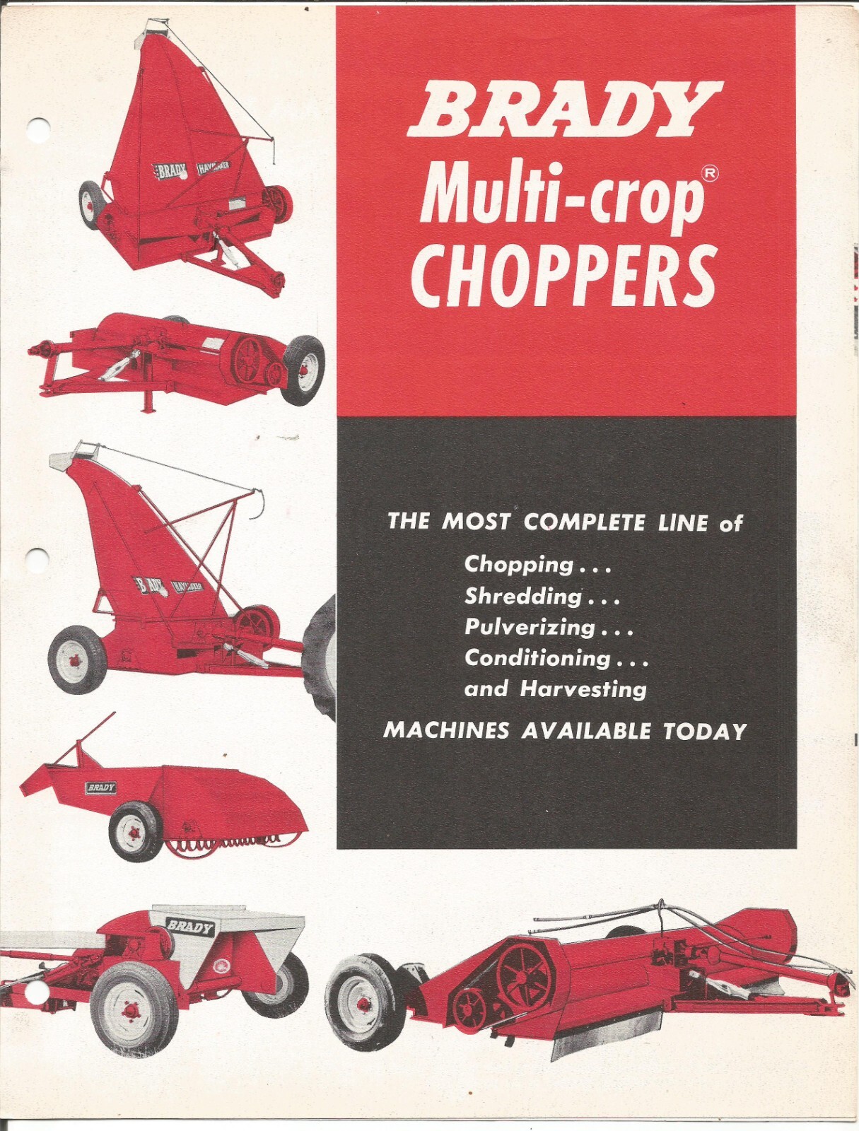Original Brady Multi-Crop Choppers 608 606TC 606 144 724 720 Sales Brochure