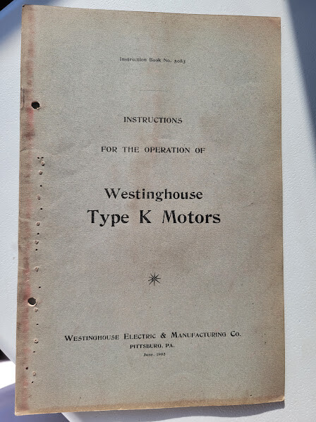 June 1905 Westinghouse Type K Motors Booklet Vintage Original