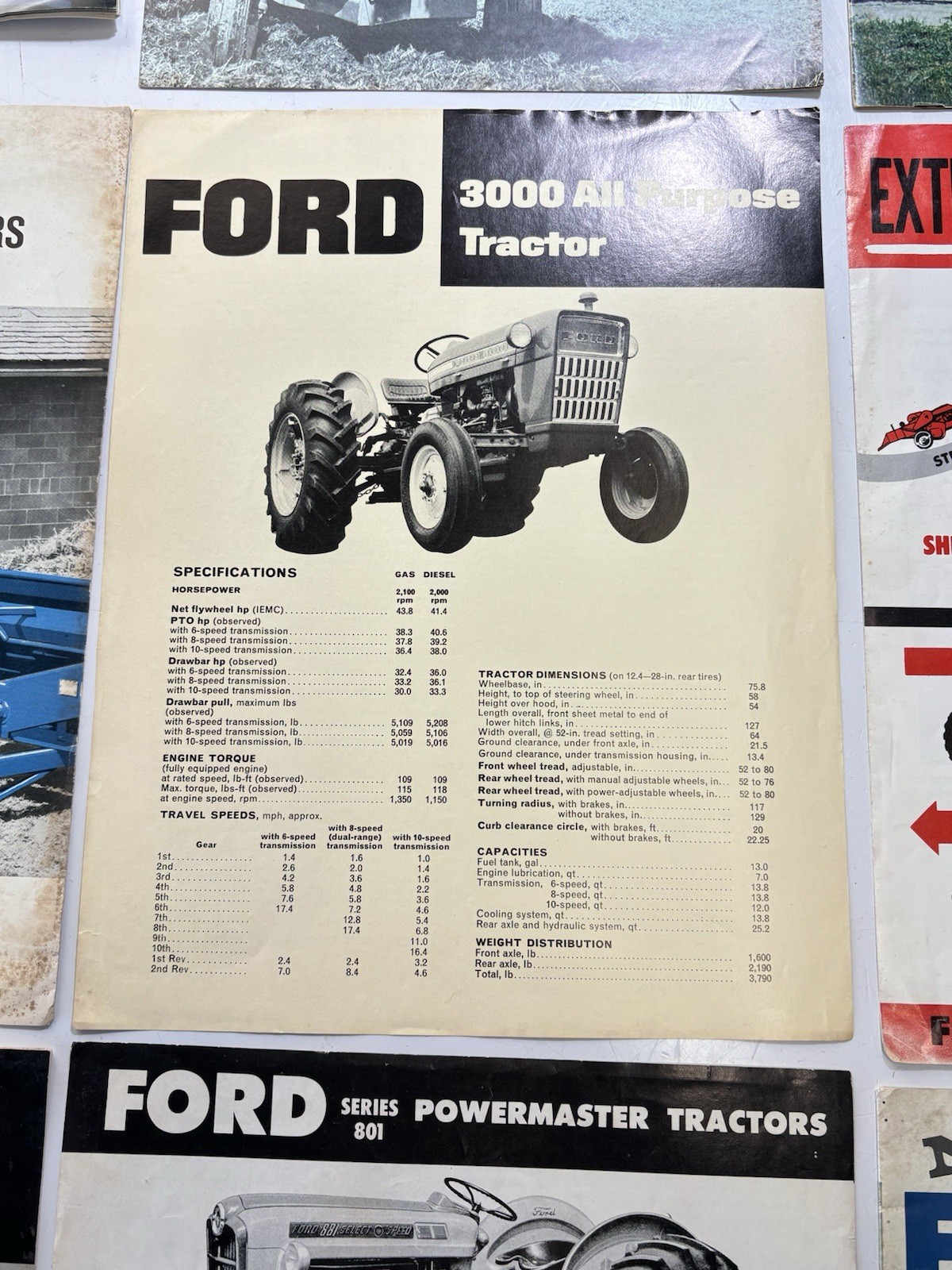 Group Of (6) 1960’s 1970’s Ford Tractor / Implement Dealer Brochures