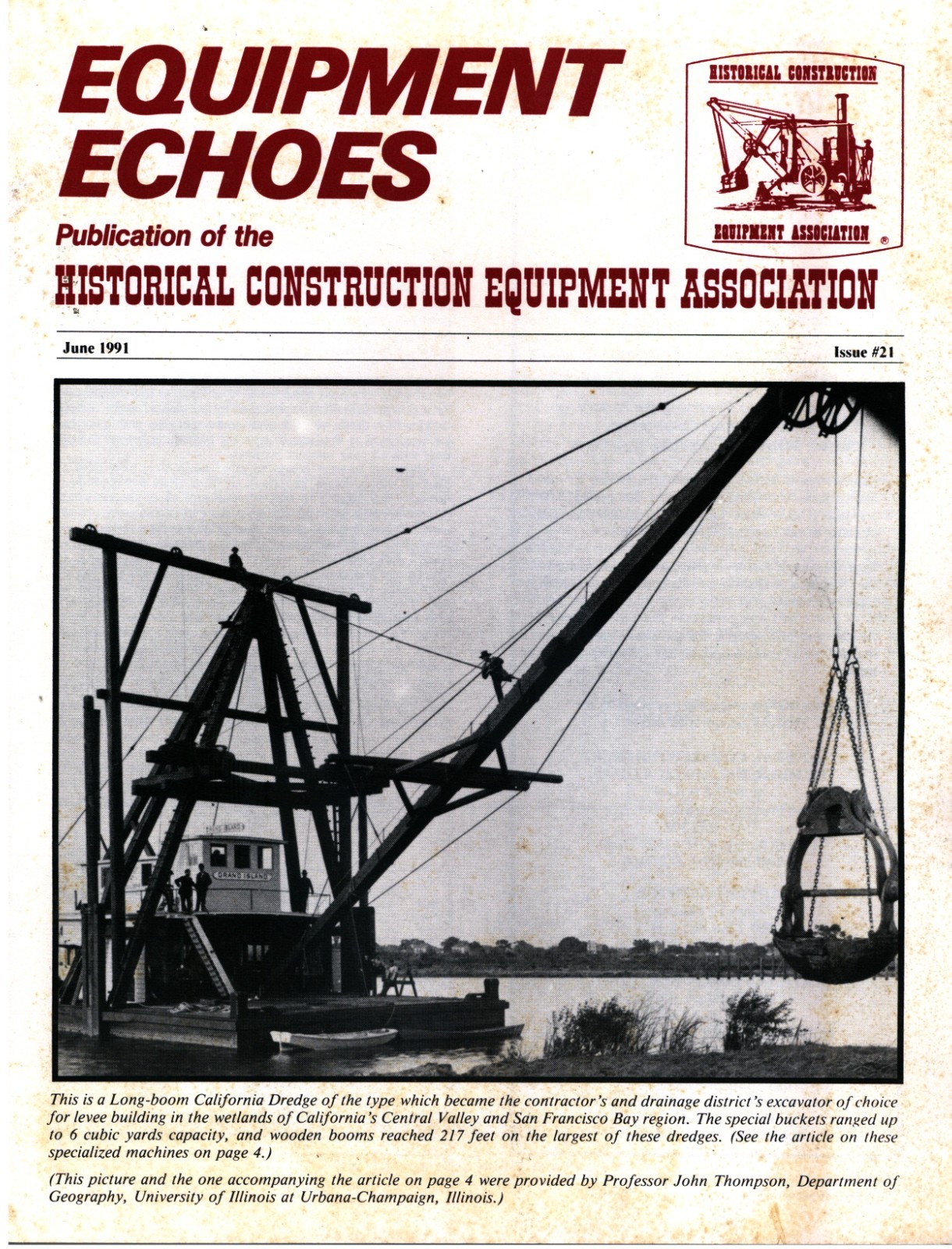 June 1991 Equipment Echoes Historical Construction Equipment Association HCEA
