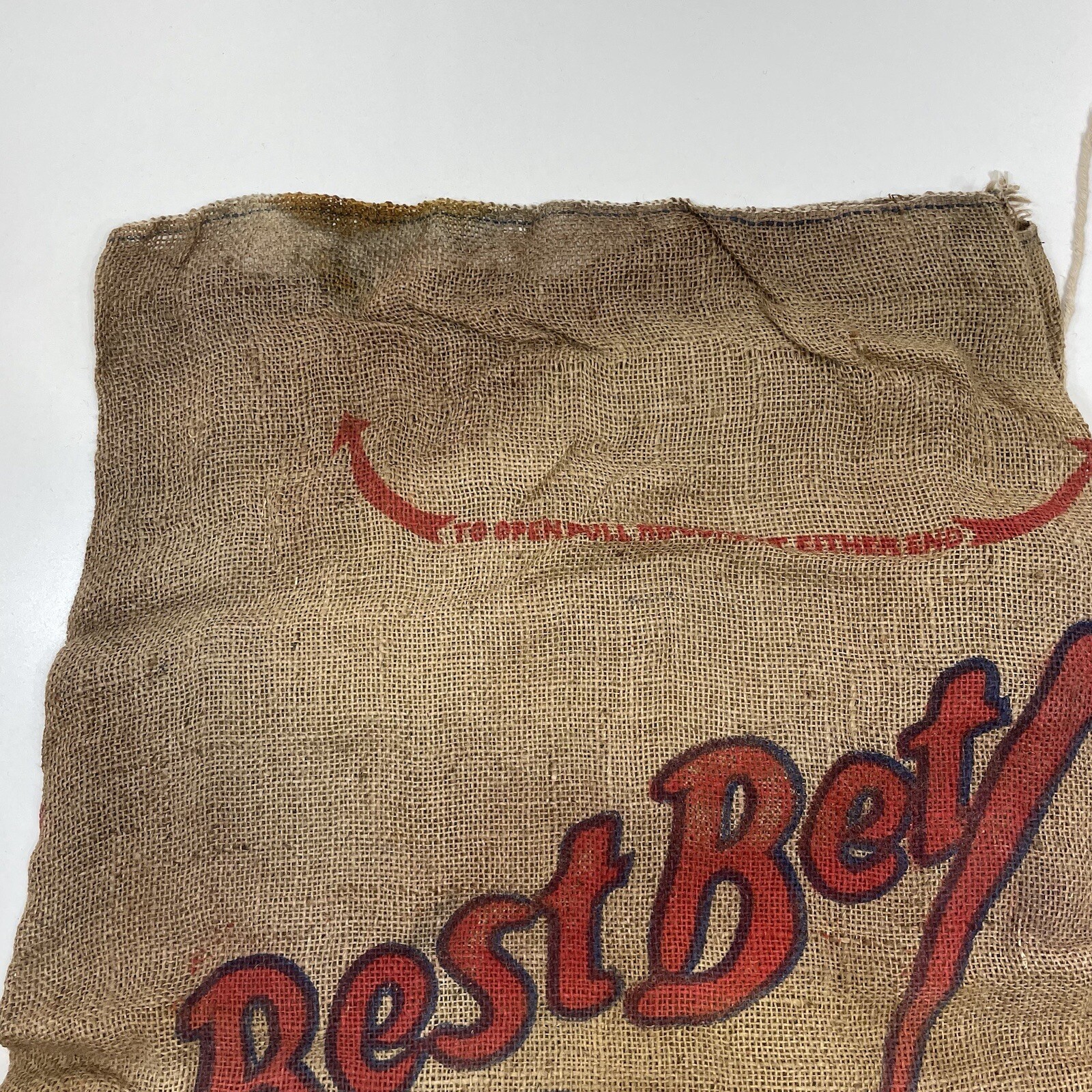 Vintage Burlap Sack Bag Advertising USA Best Bet Potatoes Munkberg Farms