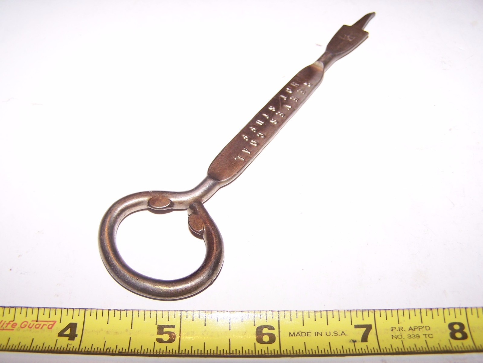 Old REEVES COAL Milk Bottle Opener Steam Tractor Hit Miss Gas Engine Oiler NICE!