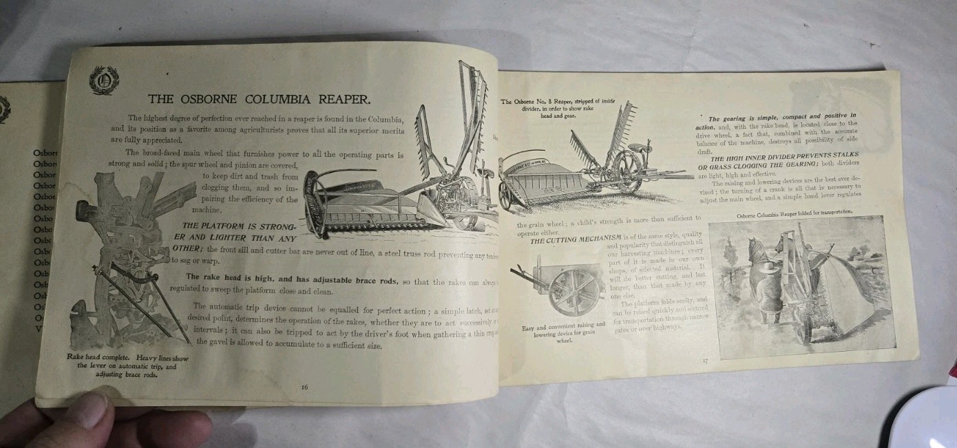 Rare 1890s D.M. OSBORNE & CO Handy Book For House & Farm Implements & Recipes