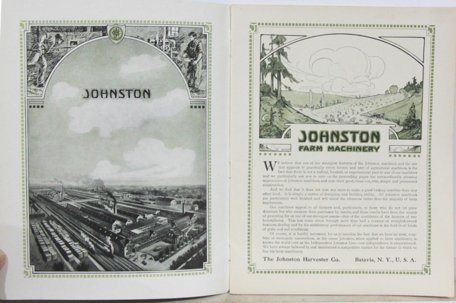Johnston Harvester Company Machinery Sales Booklet Photo Illustrated 1890s-1910
