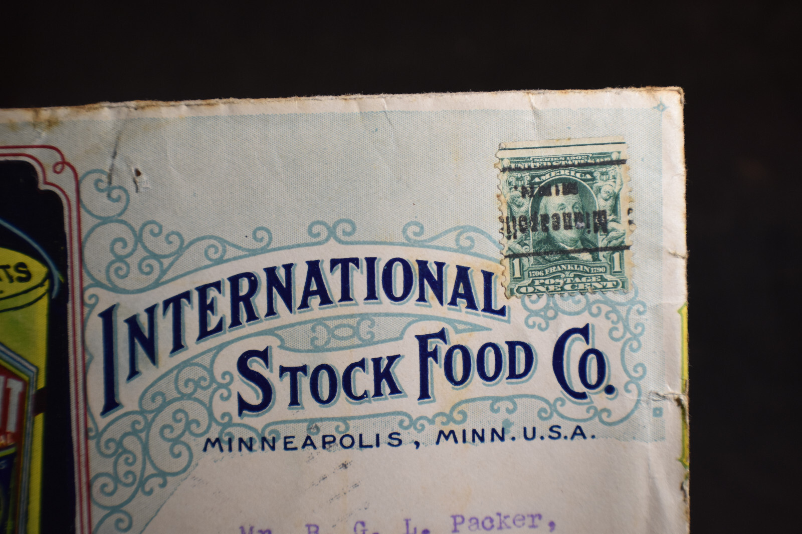 ~ 1901 International Stock Food Co. Multicolor Advert Cover, Minneapolis, Mn
