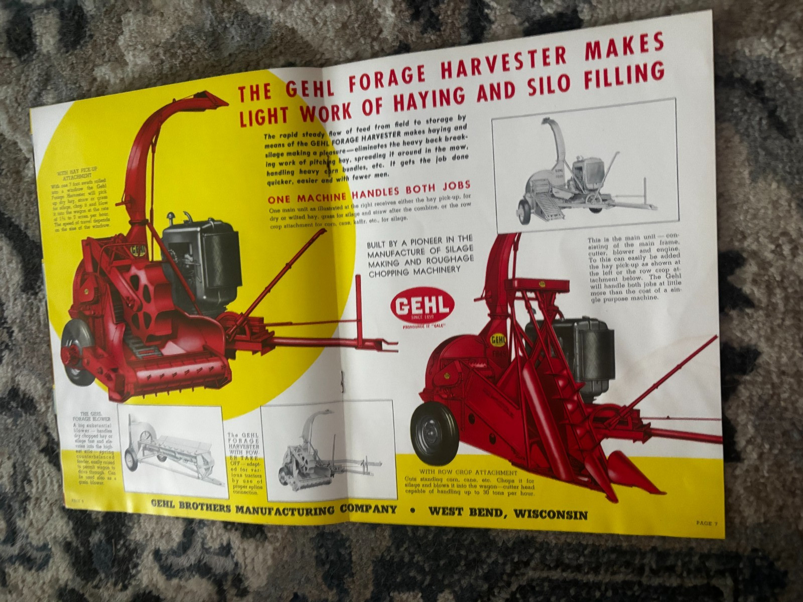 Gehl Bros Forage Harvester For 1949 Brochure DCPA26