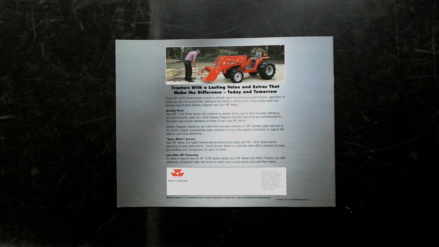 Massey Ferguson MF 1200 Series Agriculture Brochure Compact Tractors