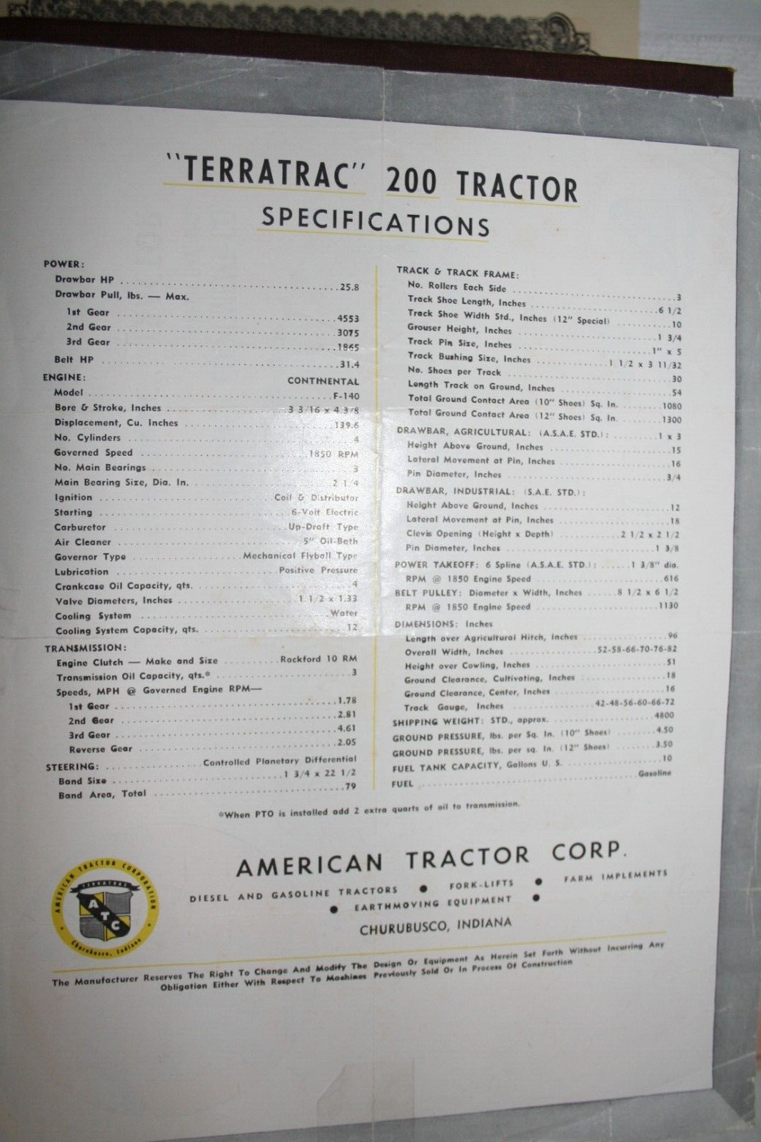 TERRATRAC TRACTOR
