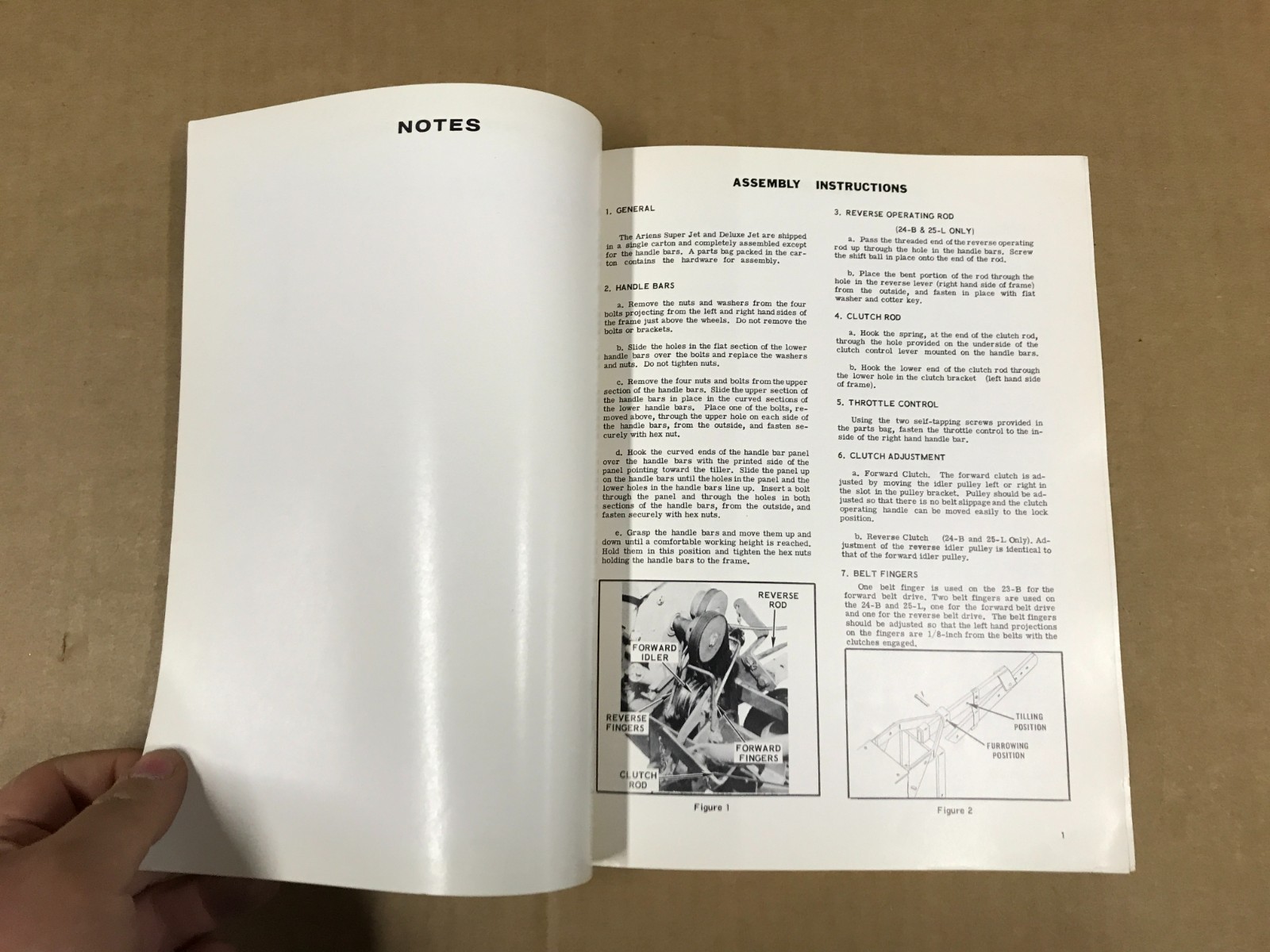 Vintage Ariens Jet Super/Deluxe Operating Instructions & Parts List, 23B-09001