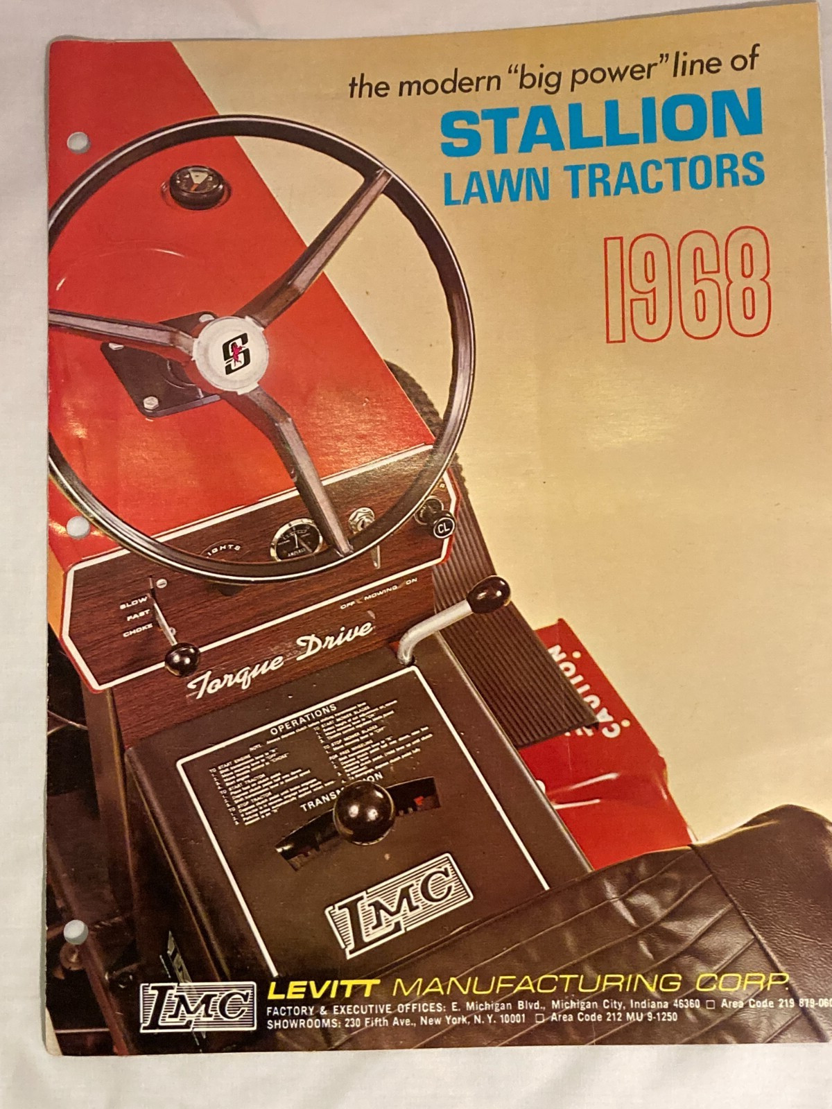 1968 Stallion Lawn Tractors Levitt Michigan City, Indiana, Mower Tractor Catalog