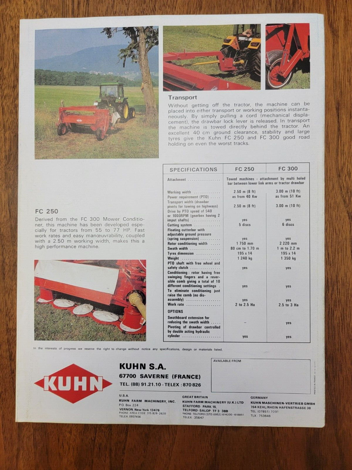 KUHN Gyrorake Color Sales Brochure 230 280 300 + FC250 – FC 300