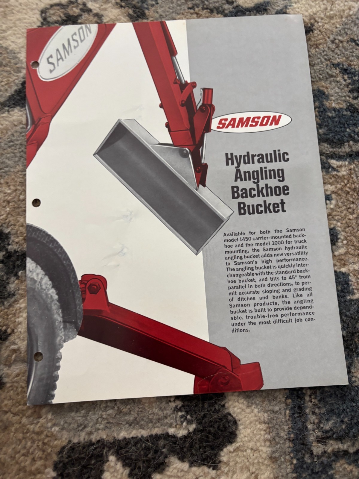 Samson Hydraulic Angling Backhoe Bucket Brochure FCCA25