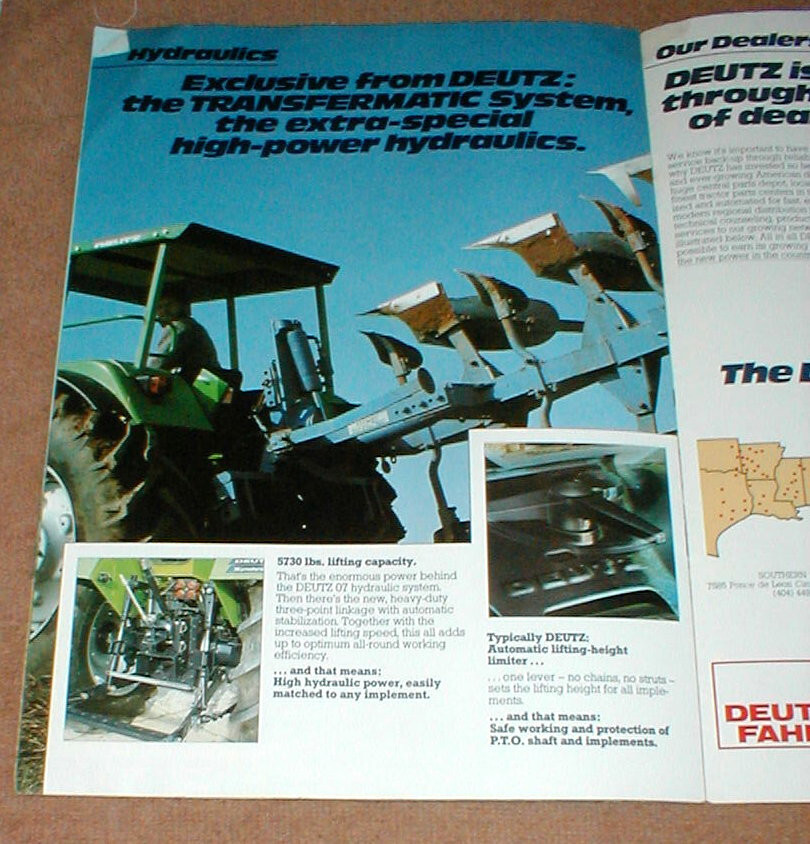 Deutz Fahr D 6807 Tractor Dealer Full Color 8 Page Brochure August 1980