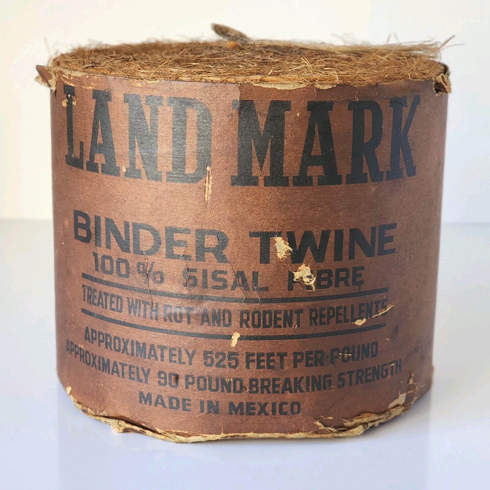 Vintage Land Mark Binder Twine Full Roll NOS Treated Mexico Western Farmhouse